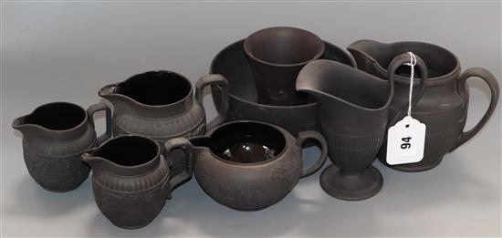 A group of Wedgwood basalt tea wares